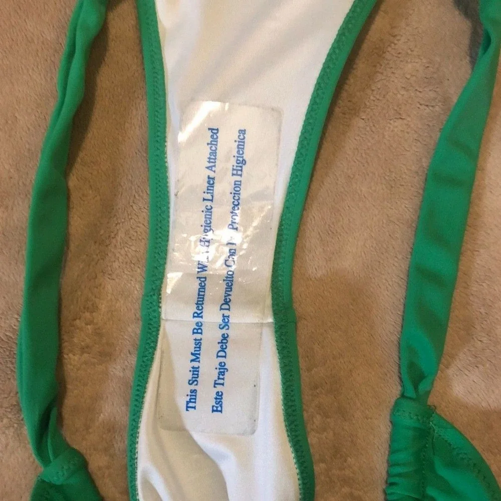 Shade & Shore Green High Leg Ruched Bikini Bottom Large Cheeky‎ Swimwear